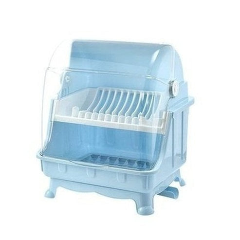 Dish Storage Box Dish Racks & Drain Boards bowl rack Blue Kitchenware Storage Dish Organizer Box With Lid - Dondepiso