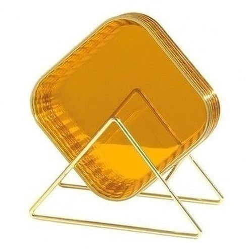 Acrylic  Tray Snack Food Storage Containers Dark Yellow / China Large Capacity Reusable Acrylic Tray Snack · Dondepiso