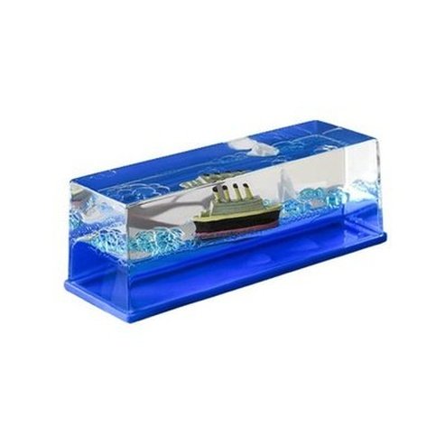 Titanic in a Bottle Figurines Blue