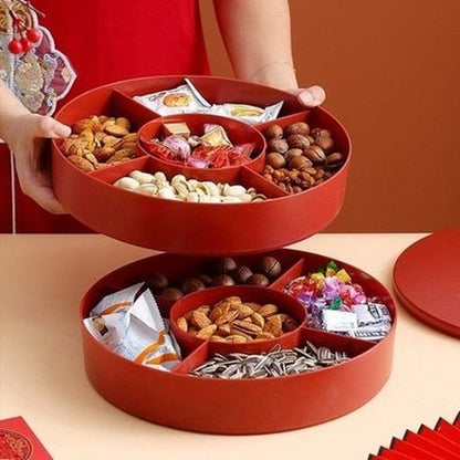 Candy Storage Box Food Storage Containers Red Double-Layer Candy Storage Container · Dondepiso