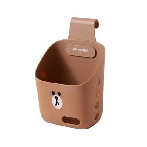 LINE FRIENDS Hanging Storage Basket Household Storage Containers Brown LINE FRIENDS Brown Sally Cony Hanging Storage Basket - Dondepiso