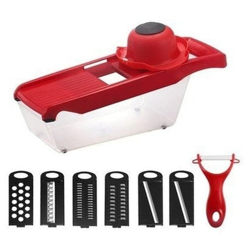 6 in 1 Vegetable Slicer Basket Kitchen Slicers Red 6 in 1 Vegetable Slicer Basket Set · Dondepiso