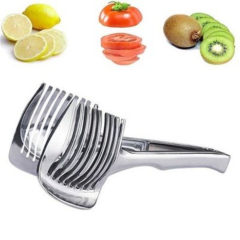 Tomato Slicer Tool Kitchen Slicers Silver Hand Stainless Steel Tomato Slicer Tool · Dondepiso