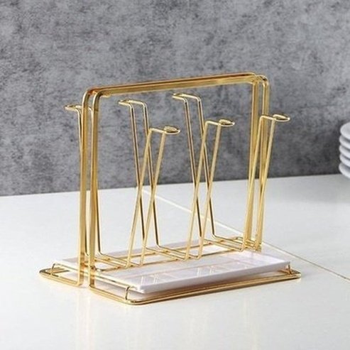 Golden Mug Drying Rack Kitchen Utensil Holders & Racks Golden Golden 6 Mugs Drying Rack Holder · Dondepiso