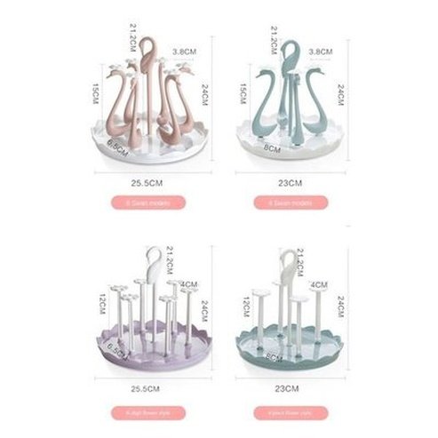 Cup Drying Rack Organizer Kitchen Utensil Holders & Racks Rotatable Swan Shape Glass Cup Rack · Dondepiso