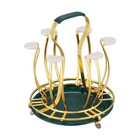 Tabletop Iron Cup Rack Kitchen Utensil Holders & Racks Green Tabletop Golden Iron Cup Rack Organizer · Dondepiso