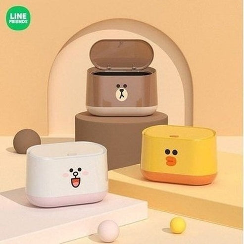 LINE FRIENDS Trash Can Trash Cans & Wastebaskets  LINE FRIENDS Desktop Press Lid Trash Can – Dondepiso