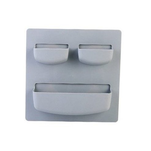 Plain Wall Shelving Storage Hooks & Racks Blue + Gray Adhesive Plastic Plain Wall Organizer Shelving · Dondepiso