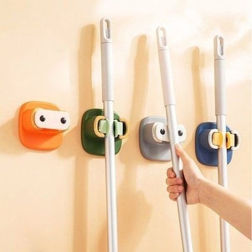 Wall Mop Holder Storage Hooks & Racks Hanging Punch-Free Wall Mount Mop Hook · Dondepiso