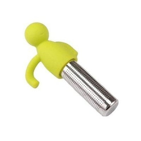 Anthropomorphic tea strainer Tea Strainers Green Resting Little Man Shaped Tea Infuser – Dondepiso