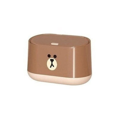 LINE FRIENDS Trash Can Trash Cans & Wastebaskets Brown  LINE FRIENDS Desktop Press Lid Trash Can – Dondepiso