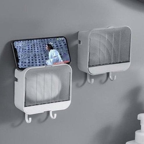 Wall Soap Storage Box Soap Dishes & Holders Punch-Free Wall Mount Soap Box with Lid – Dondepiso