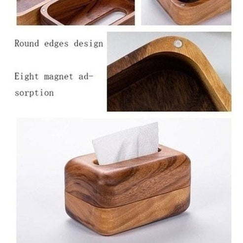 Wood Tissue Box Facial Tissue Holders Brown Acacia Solid Wood Facial Tissue Holder Box · Dondepiso